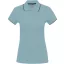 Női kontrasztcsíkos rövid ujjú galléros piké póló, Kariban KA251, Sky Blue/Navy/White-XS