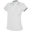 Női kontrasztcsíkos rövid ujjú galléros piké póló, Kariban KA251, White/Navy/Red-XS