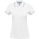 Női kontrasztcsíkos rövid ujjú galléros piké póló, Kariban KA251, White/Sky Blue/Light Grey-L