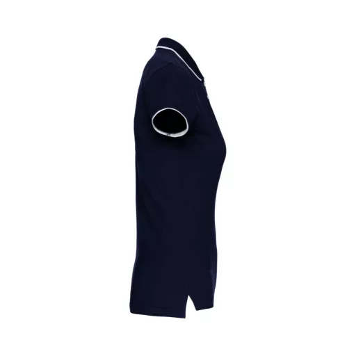 Női galléros piké póló, kontrasztcsíkos szélekkel, Kariban KA252, Navy/White/Red-L