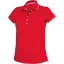Női galléros piké póló, kontrasztcsíkos szélekkel, Kariban KA252, Red/White/Navy-L