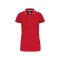 Női galléros piké póló, kontrasztcsíkos szélekkel, Kariban KA252, Red/White/Navy-XL