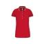 Női galléros piké póló, kontrasztcsíkos szélekkel, Kariban KA252, Red/White/Navy-XL