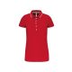 Női galléros piké póló, kontrasztcsíkos szélekkel, Kariban KA252, Red/White/Navy-XL