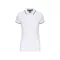 Női galléros piké póló, kontrasztcsíkos szélekkel, Kariban KA252, White/Navy-2XL