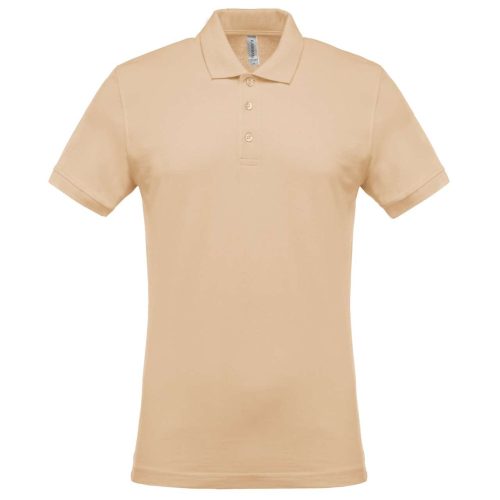 Férfi galléros piké póló, rövid ujjú, Kariban KA254, Light Sand-XL