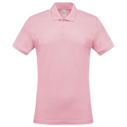 Férfi galléros piké póló, rövid ujjú, Kariban KA254, Pale Pink-M