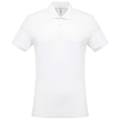 Férfi galléros piké póló, rövid ujjú, Kariban KA254, White-4XL