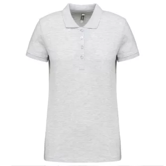   Női galléros piké póló, rövid ujjú, Kariban KA255, Ash Heather-XS