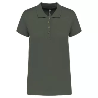   Női galléros piké póló, rövid ujjú, Kariban KA255, Dark Khaki-XS