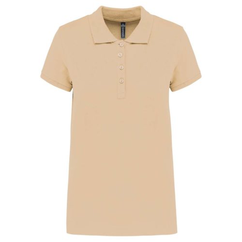 Női galléros piké póló, rövid ujjú, Kariban KA255, Light Sand-XS