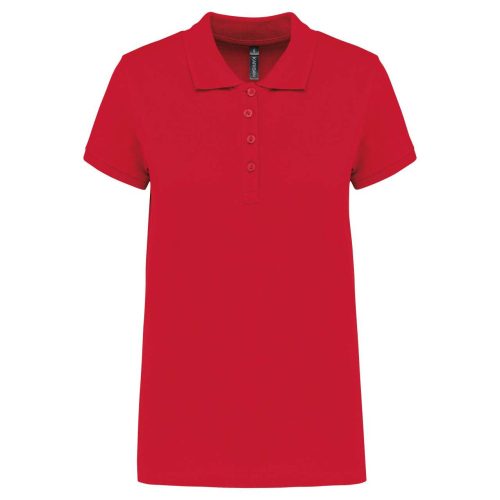 Női galléros piké póló, rövid ujjú, Kariban KA255, Red-XL