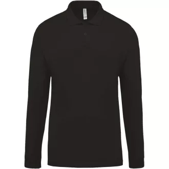  Férfi galléros hosszú ujjú piké póló, Kariban KA256, Black-M