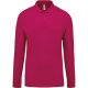 Férfi galléros hosszú ujjú piké póló, Kariban KA256, Fuchsia-3XL