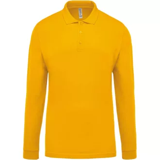   Férfi galléros hosszú ujjú piké póló, Kariban KA256, Yellow-S