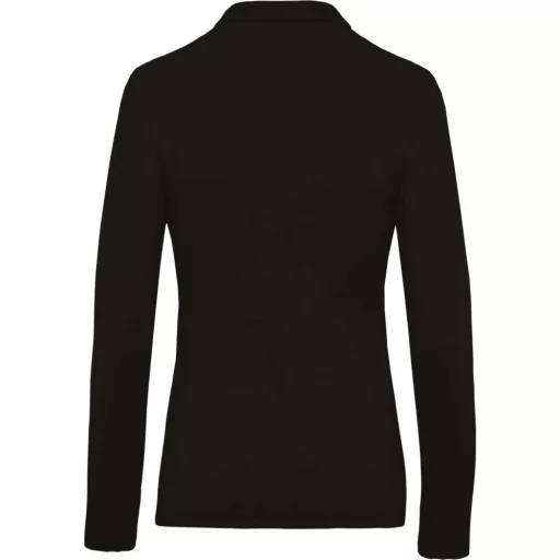 Női galléros hosszú ujjú piké póló, Kariban KA257, Black-L