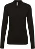 Női galléros hosszú ujjú piké póló, Kariban KA257, Black-M