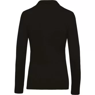   Női galléros hosszú ujjú piké póló, Kariban KA257, Black-M