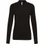 Női galléros hosszú ujjú piké póló, Kariban KA257, Black-XL