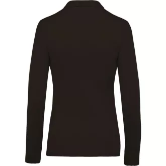   Női galléros hosszú ujjú piké póló, Kariban KA257, Dark Grey-XS