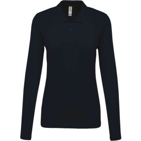   Női galléros hosszú ujjú piké póló, Kariban KA257, Navy-XS