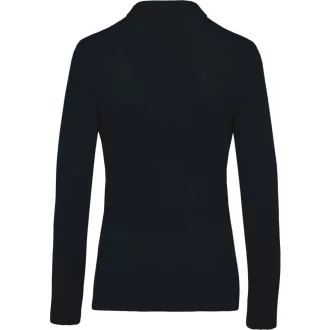   Női galléros hosszú ujjú piké póló, Kariban KA257, Navy-XS