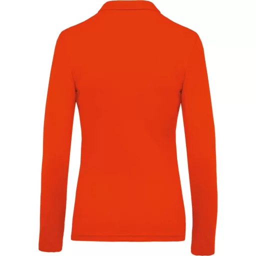 Női galléros hosszú ujjú piké póló, Kariban KA257, Orange-3XL