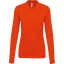 Női galléros hosszú ujjú piké póló, Kariban KA257, Orange-XS