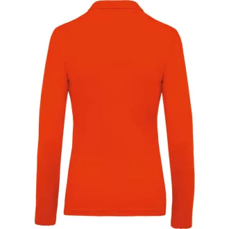   Női galléros hosszú ujjú piké póló, Kariban KA257, Orange-XS