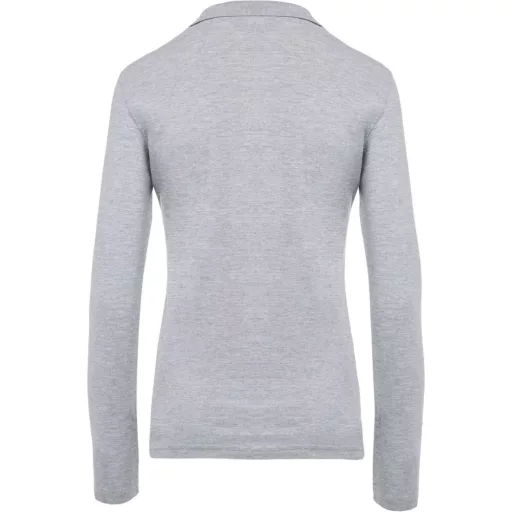 Női galléros hosszú ujjú piké póló, Kariban KA257, Oxford Grey-S