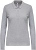 Női galléros hosszú ujjú piké póló, Kariban KA257, Oxford Grey-XS