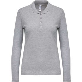  Női galléros hosszú ujjú piké póló, Kariban KA257, Oxford Grey-XS