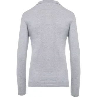   Női galléros hosszú ujjú piké póló, Kariban KA257, Oxford Grey-XS