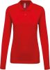 Női galléros hosszú ujjú piké póló, Kariban KA257, Red-XL