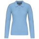 Női galléros hosszú ujjú piké póló, Kariban KA257, Sky Blue-2XL