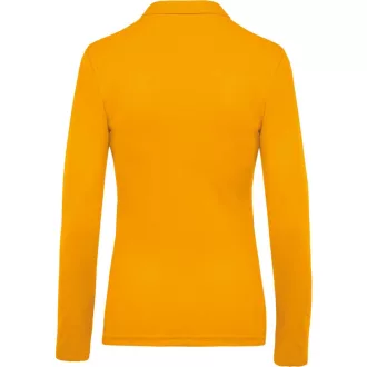   Női galléros hosszú ujjú piké póló, Kariban KA257, Yellow-XS