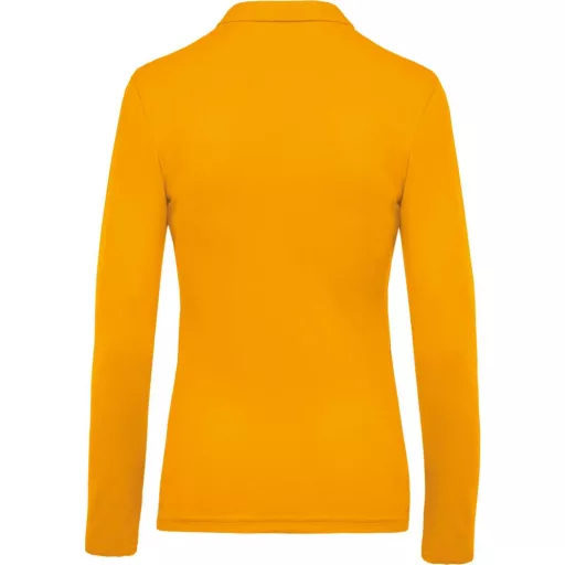 Női galléros hosszú ujjú piké póló, Kariban KA257, Yellow-XS