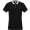 Férfi galléros piké póló, kontrasztos passzékkal, Kariban KA258, Black/Oxford Grey-L