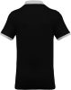 Férfi galléros piké póló, kontrasztos passzékkal, Kariban KA258, Black/Oxford Grey-S