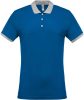 Férfi galléros piké póló, kontrasztos passzékkal, Kariban KA258, Light Royal Blue/Oxford Grey-XL