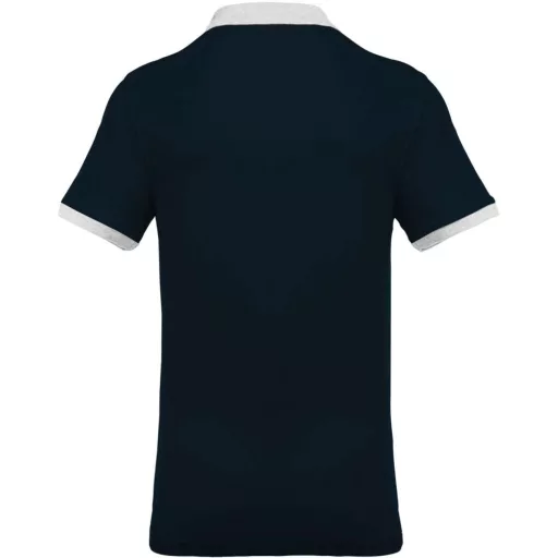 Férfi galléros piké póló, kontrasztos passzékkal, Kariban KA258, Navy/Oxford Grey-M