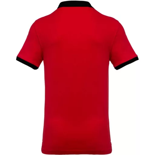 Férfi galléros piké póló, kontrasztos passzékkal, Kariban KA258, Red/Black-2XL