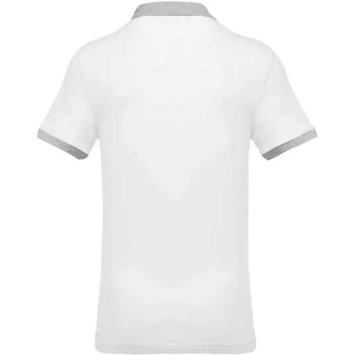 Férfi galléros piké póló, kontrasztos passzékkal, Kariban KA258, White/Oxford Grey-XL