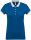 Női galléros piké póló, kontrasztos passzékkal, Kariban KA259, Light Royal Blue/Oxford Grey-L