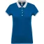 Női galléros piké póló, kontrasztos passzékkal, Kariban KA259, Light Royal Blue/Oxford Grey-S