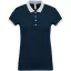 Női galléros piké póló, kontrasztos passzékkal, Kariban KA259, Navy/Oxford Grey-L