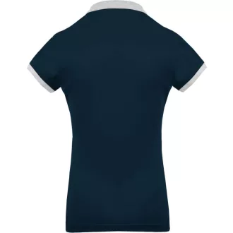   Női galléros piké póló, kontrasztos passzékkal, Kariban KA259, Navy/Oxford Grey-XS