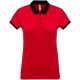 Női galléros piké póló, kontrasztos passzékkal, Kariban KA259, Red/Black-XS