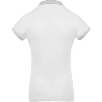   Női galléros piké póló, kontrasztos passzékkal, Kariban KA259, White/Oxford Grey-XS
