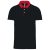 Férfi galléros jersey póló, kontrasztos gallérral, Kariban KA260, Black/Red-2XL